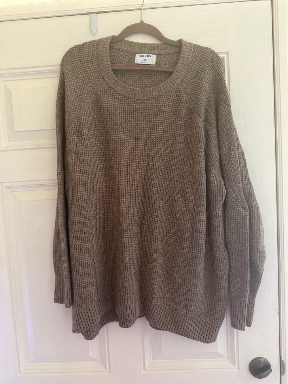 Old Navy Taupe Waffle Knit Sweater SoSoft
